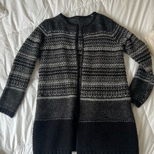 Ann Taylor Factory Black and Gray Cardigan